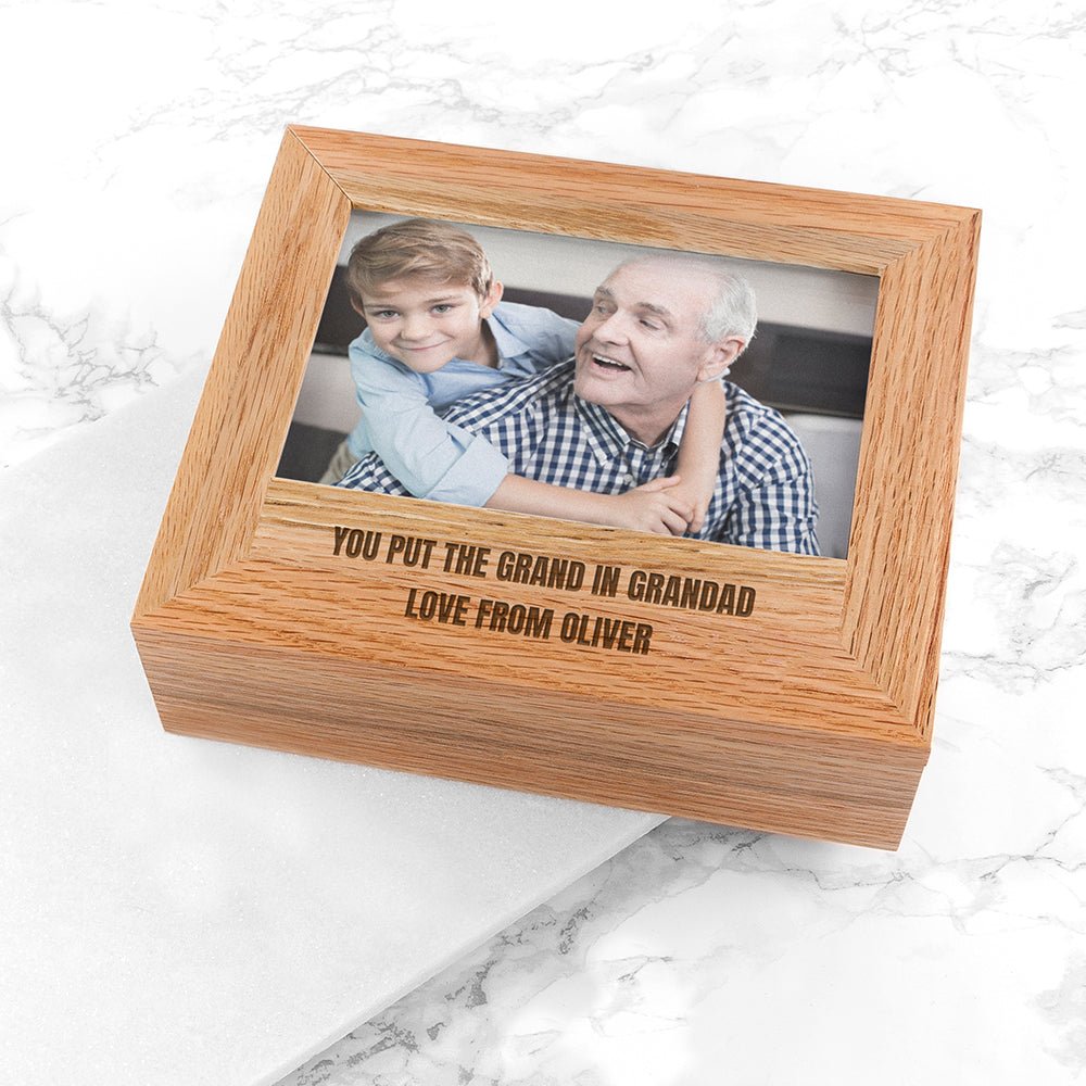 Personalised Father's Photo Keepsake Box - Engraved Memories