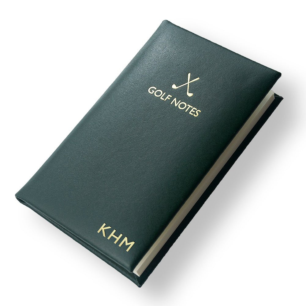 Personalised Leather Golf Note Book - Engraved Memories