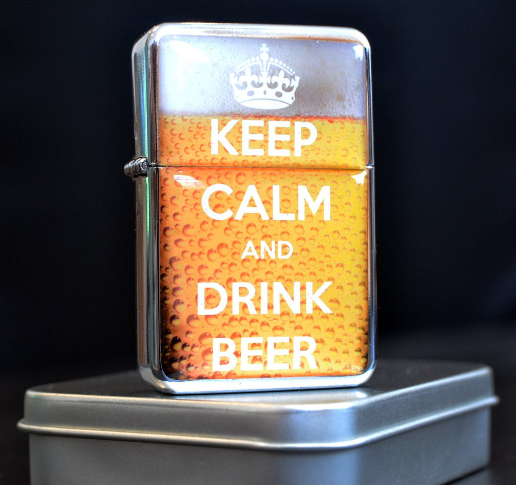 Keep Calm & Drink Beer Star Lighter - Engraved Memories