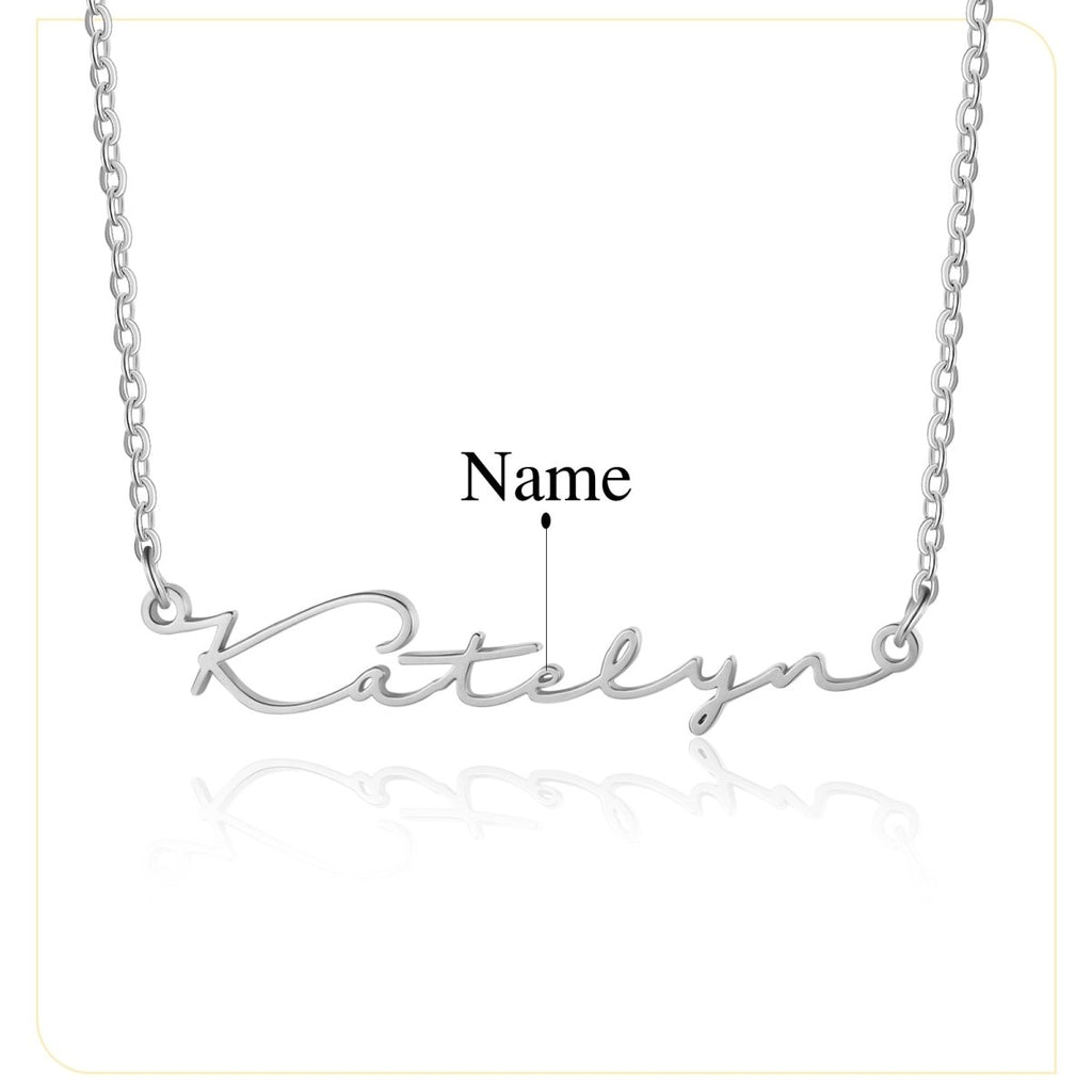 Name Necklace, Cursive Name Pendant, Personalised Necklace, Dainty Valentine's day Gift - Engraved Memories