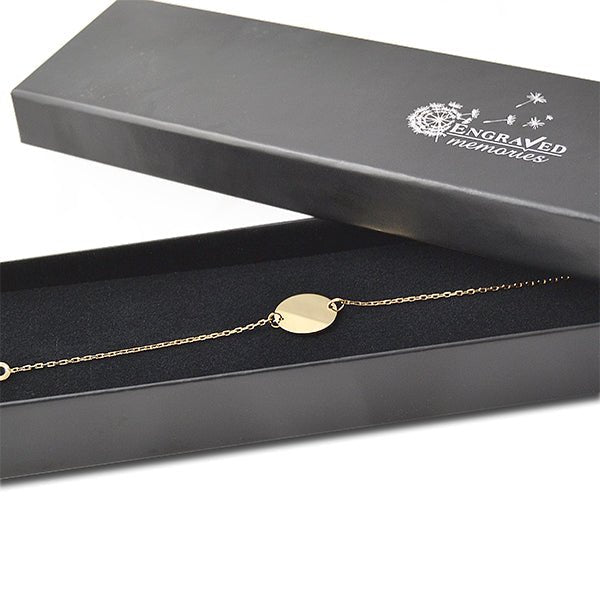 Personalised 18 Kt Gold Plated Round Initial Bracelet Mother's day gift - Engraved Memories