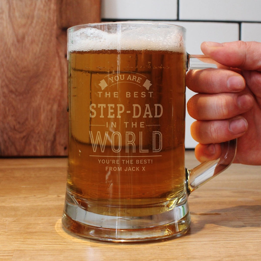 Personalised Best in The World Pint Stern Tankard, Father's day Gift for Men - Engraved Memories