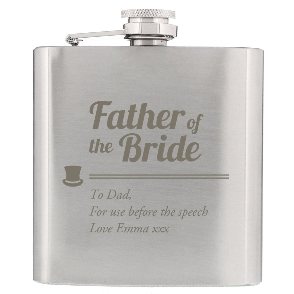 Personalised Father of the Bride Hip Flask - Engraved Memories