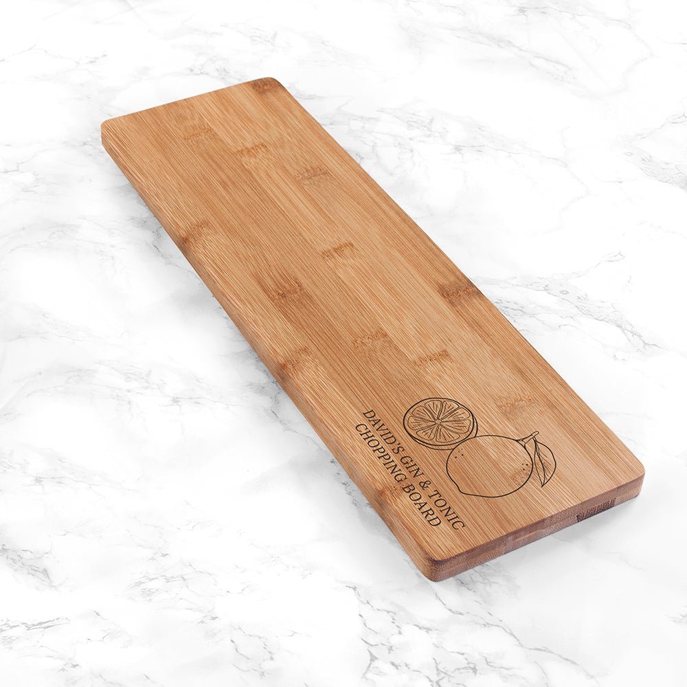 Personalised Gin and Tonic Chopping Board - Engraved Memories