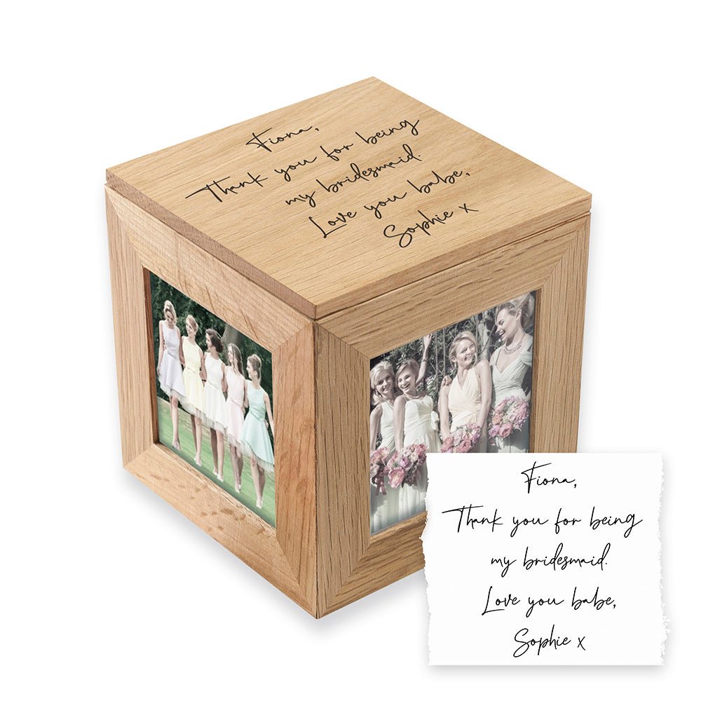 Personalised Handwriting Photo Cube - Engraved Memories