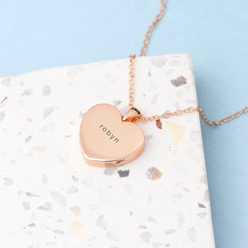 Personalised Heart Photo Locket, Photo necklace - Engraved Memories