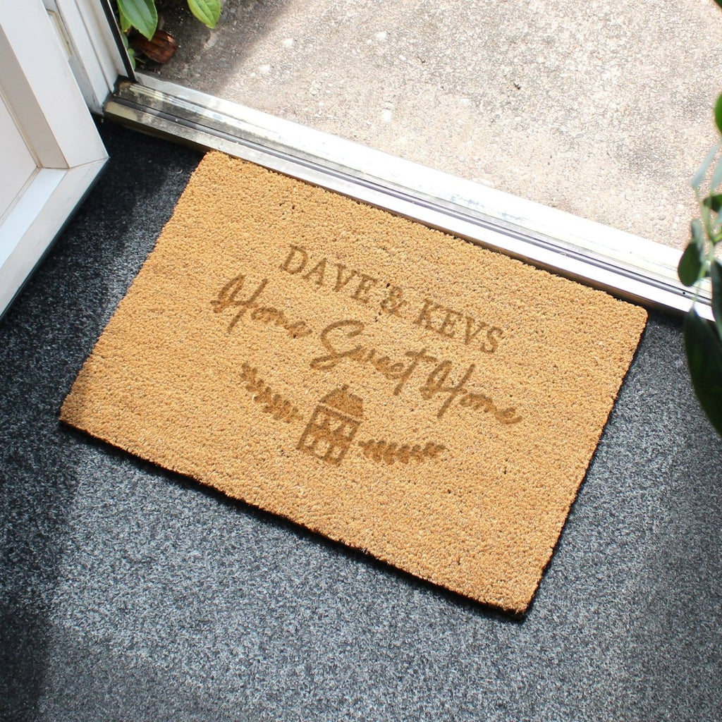 Personalised Home Sweet Home Rectangle Indoor Doormat - Engraved Memories