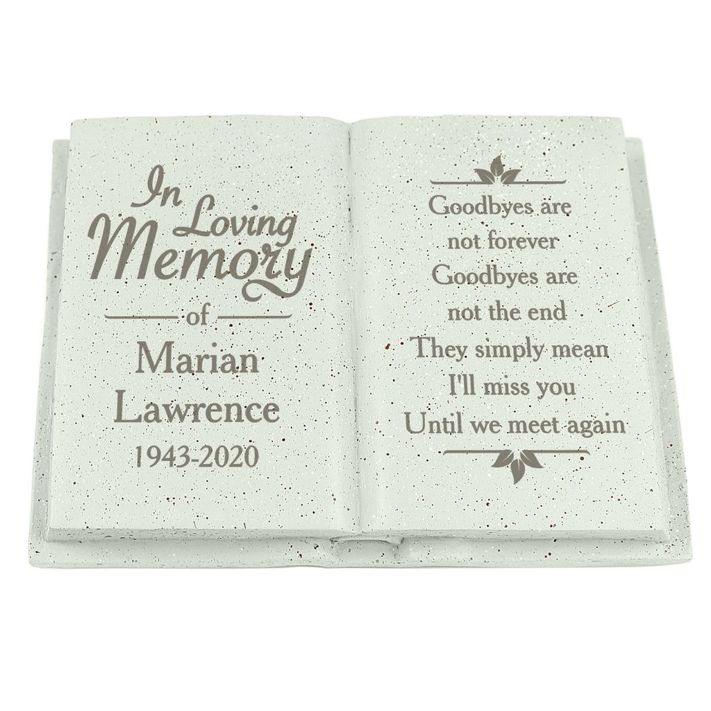 Personalised In Loving Memory Memorial Book - Engraved Memories