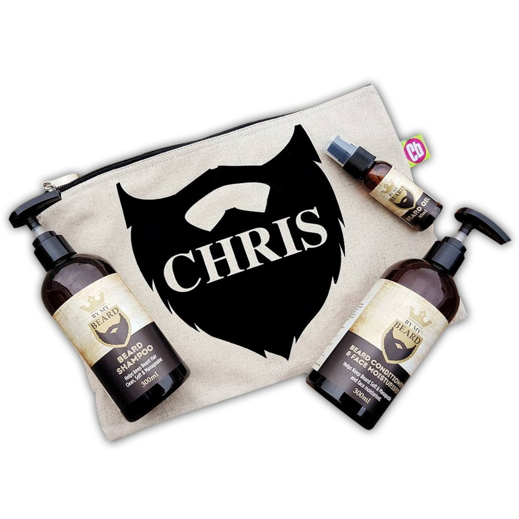 Personalised Name Only Beard Kit, Father's day Gift for Men - Engraved Memories
