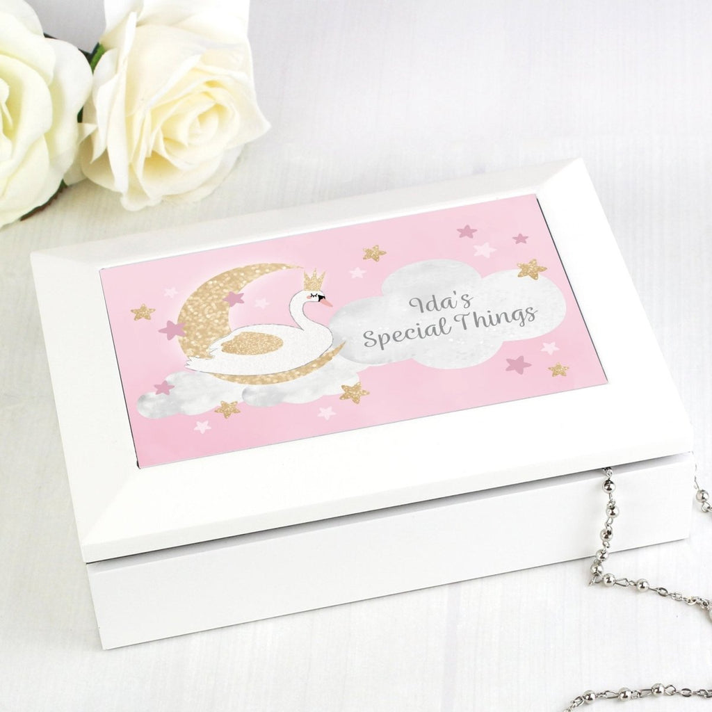 Personalised Swan Lake Jewellery Box - Engraved Memories