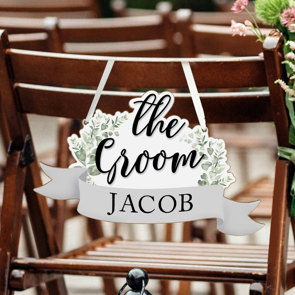 Personalised The Groom Wedding Chair Wooden Hanging Decoration - Engraved Memories