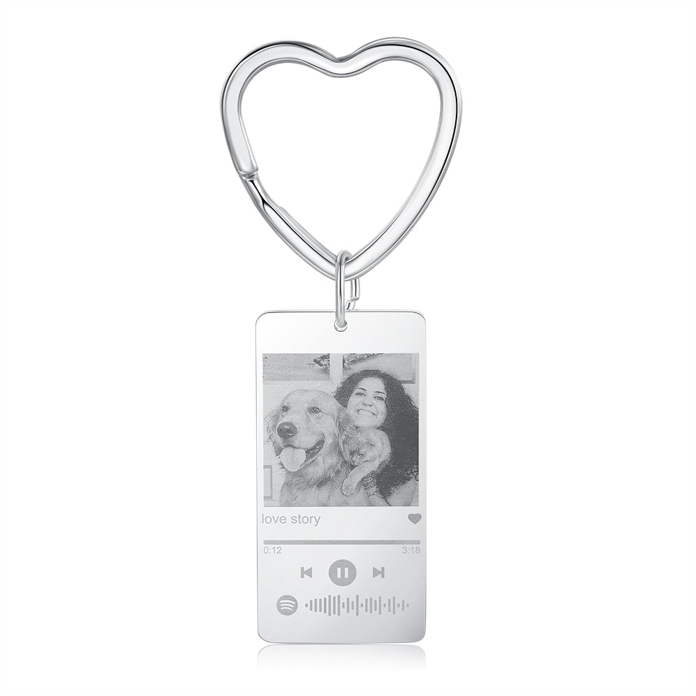 Photo Calendar Keychain, Personalised Photo and Special Date Keyring, Anniversary Key Chain gift, Valentine's day Gift, Mother's day Gift - Engraved Memories