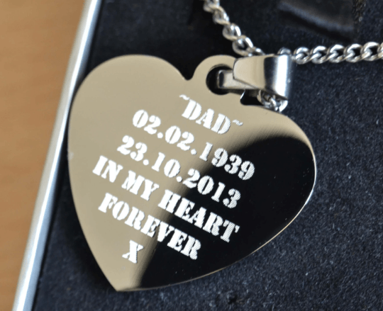 Photo Necklace Mother's Day gift, Heart shape pendant necklace, Photo & text Engraved Pendant, Personalized Stainless Steel Jewelry - Engraved Memories