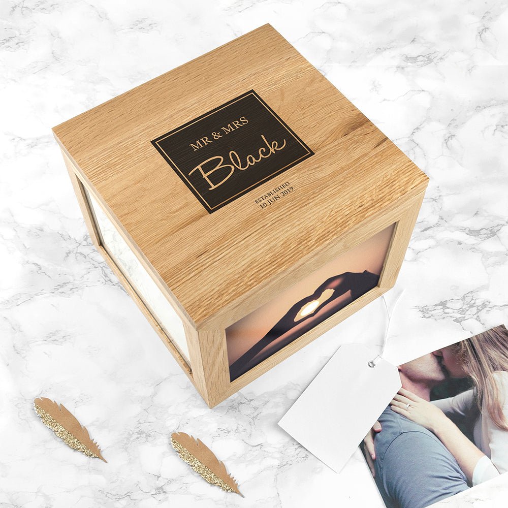 Wedding memory box with custom surname