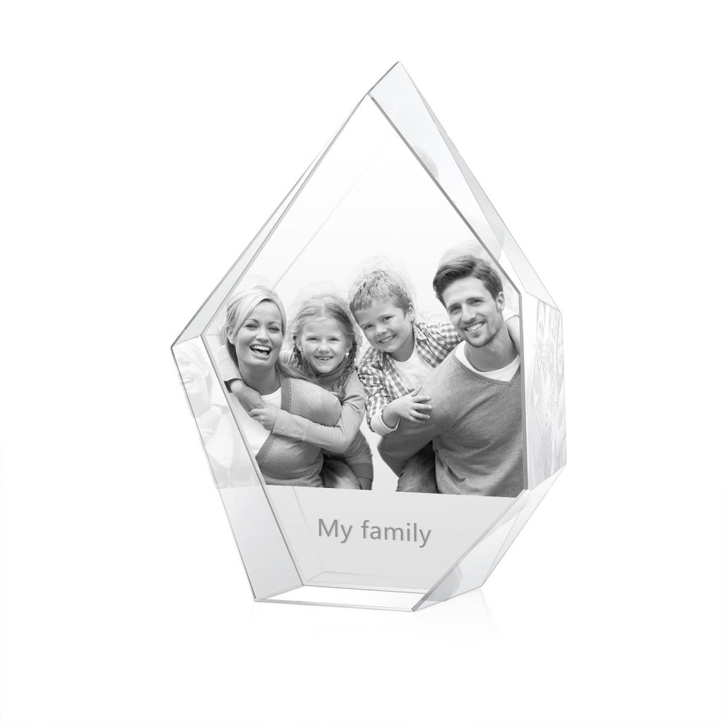 Custom 3D photo crystal shard ornament, medium, personalized with photo, 100x40x130mm, 720g weight