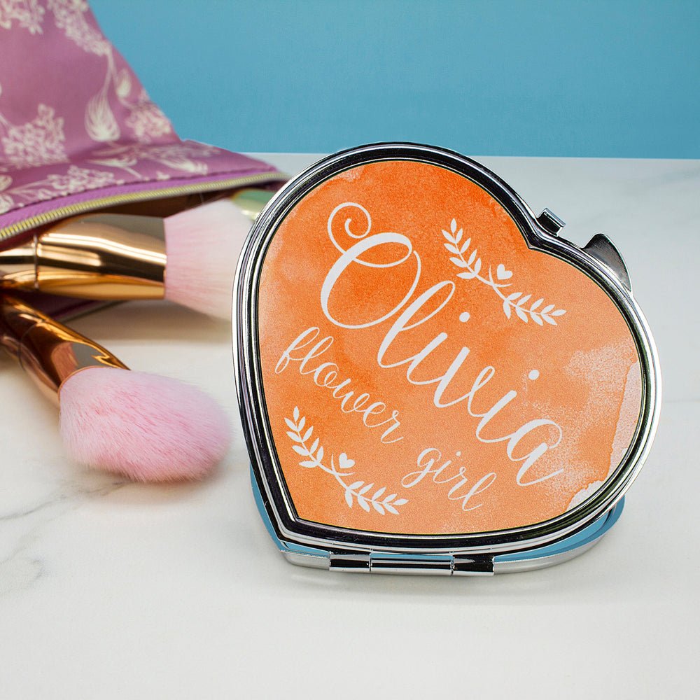Engraved maid of honour mirror, 7×6cm, high-shine metal thank-you gift