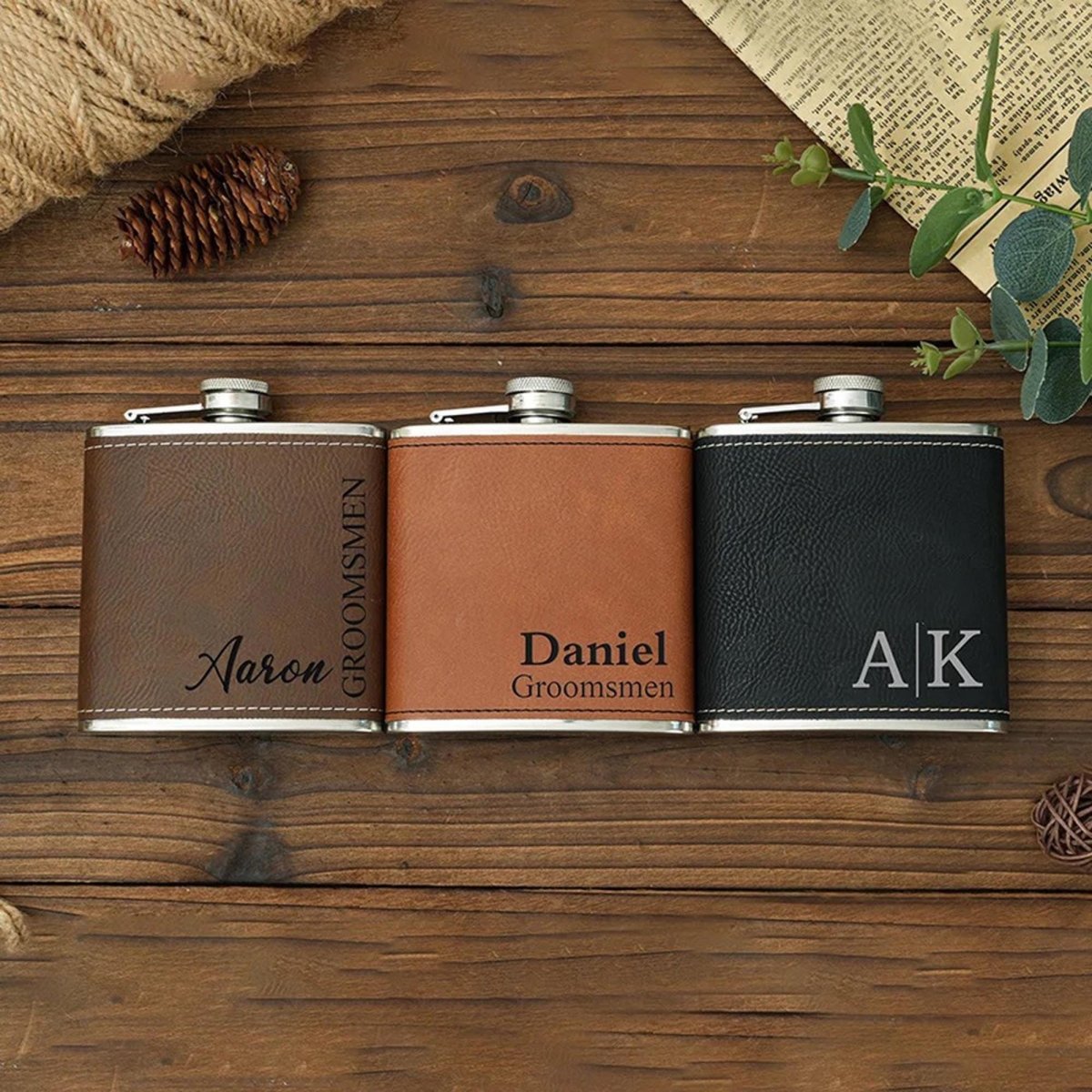 Gravierte/personalisierte VODKA 6oz Hüftkolben In Seide Box - Foto 8