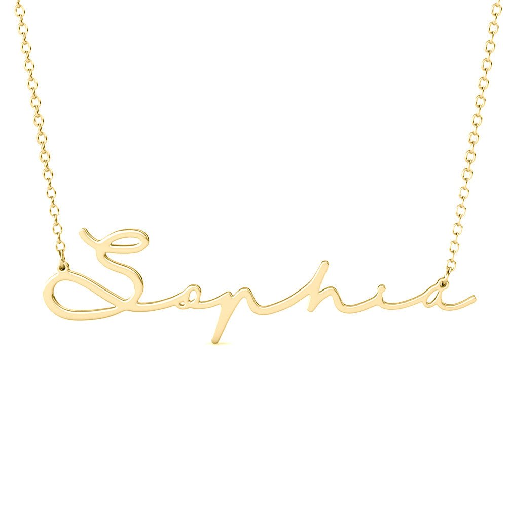 Custom sterling silver name necklace, cutout cursive design, 14-22 inch, 4.5g-5.5g weight