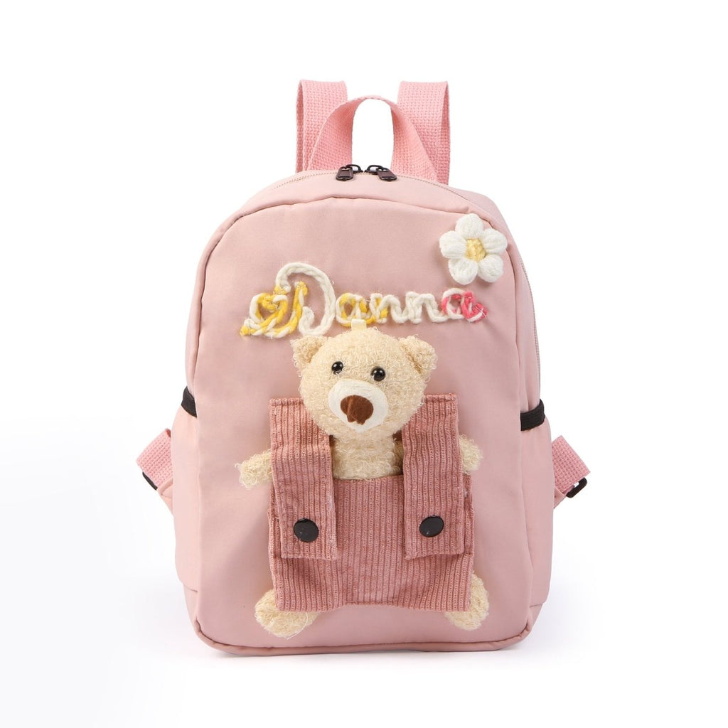 Lightweight neo backpack with bear plush front pocket