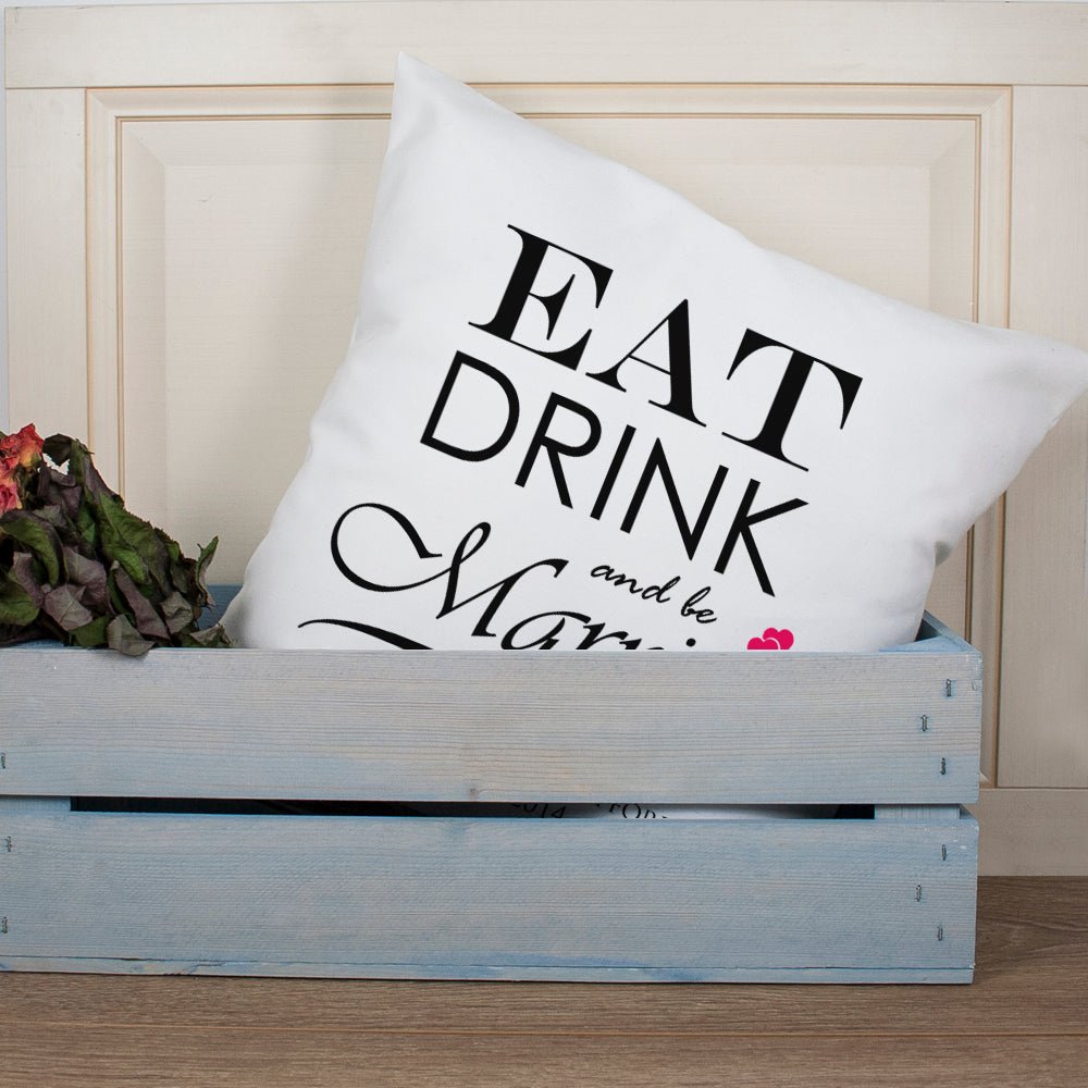 Personalised couple cushion cover with wedding quote