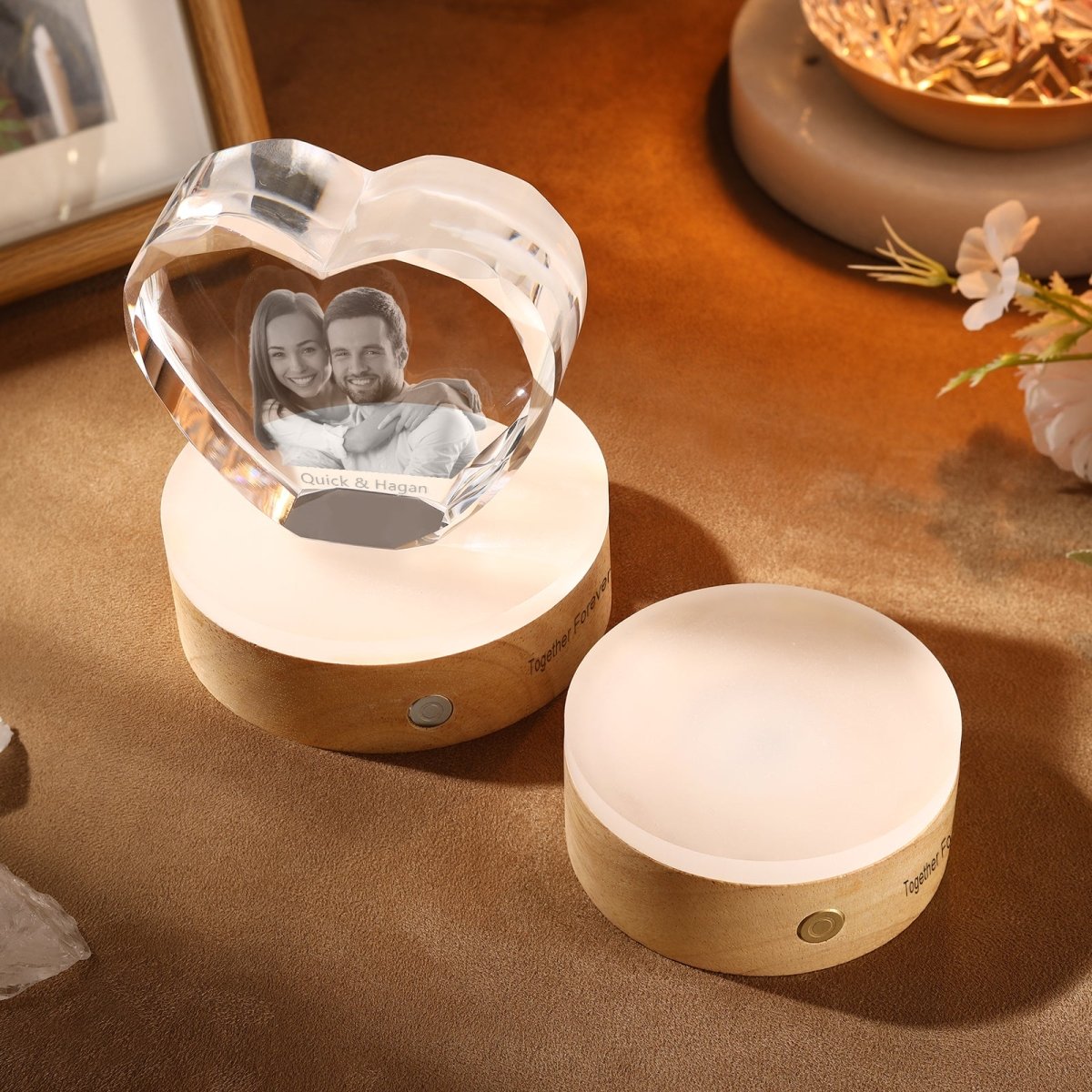 Engravable Display Base Engraved LED Base - Personalized Wooden Light Base by Cmoffer ...