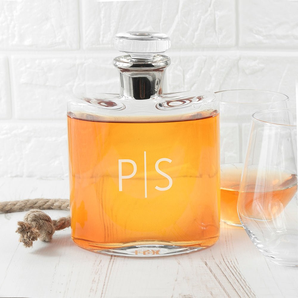 LSA Monogrammed Platinum Necked Decanter - Engraved Memories