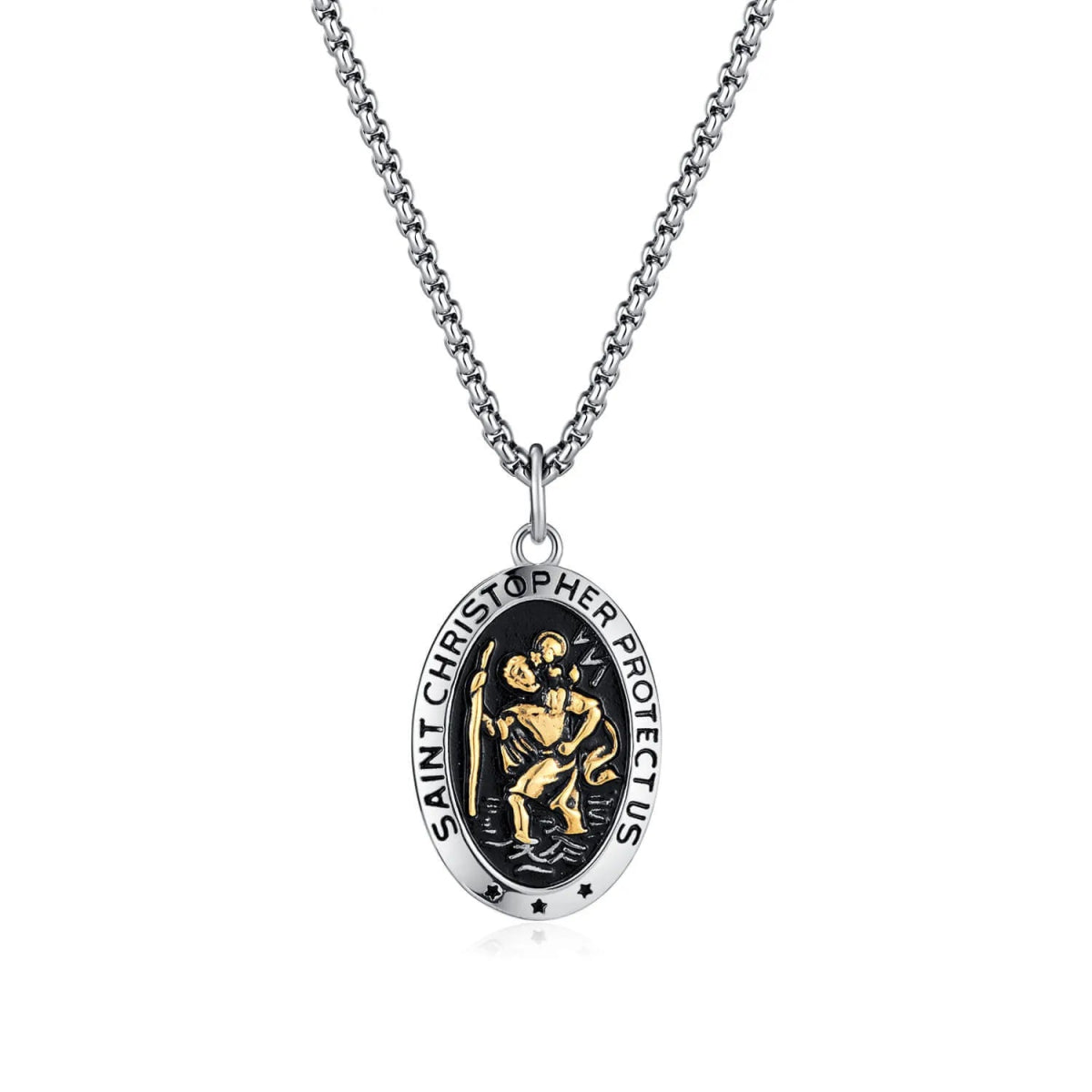 Stainless steel st christopher necklace discount
