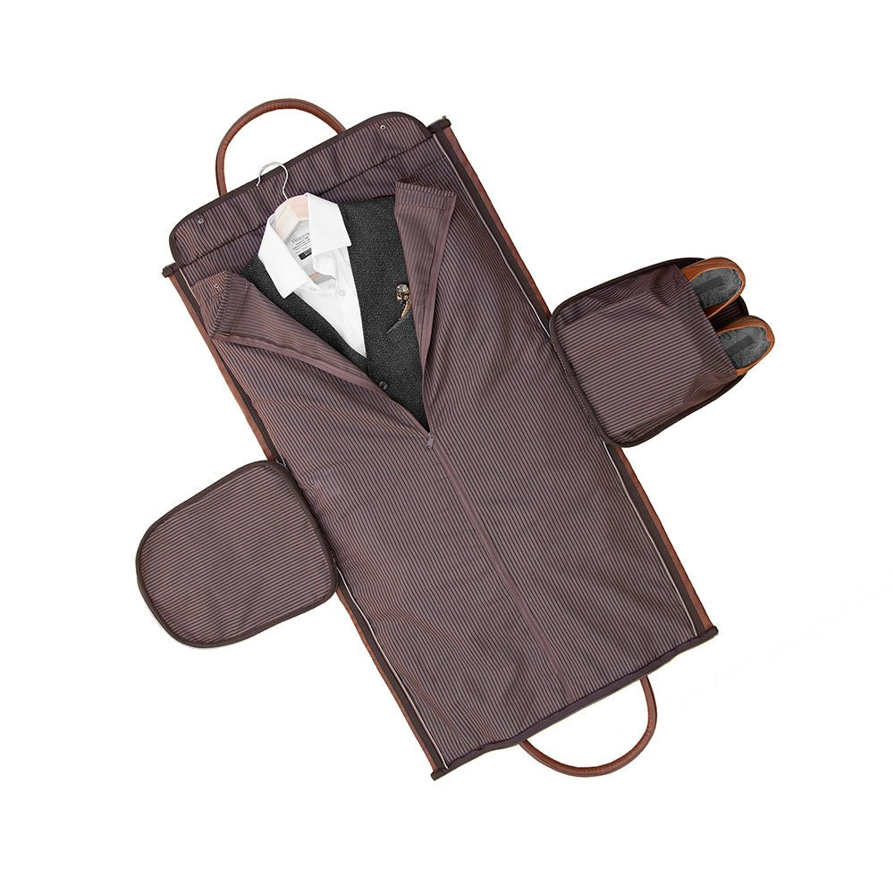 Monogrammed Vegan Leather Business Garment Bag - Engraved Memories