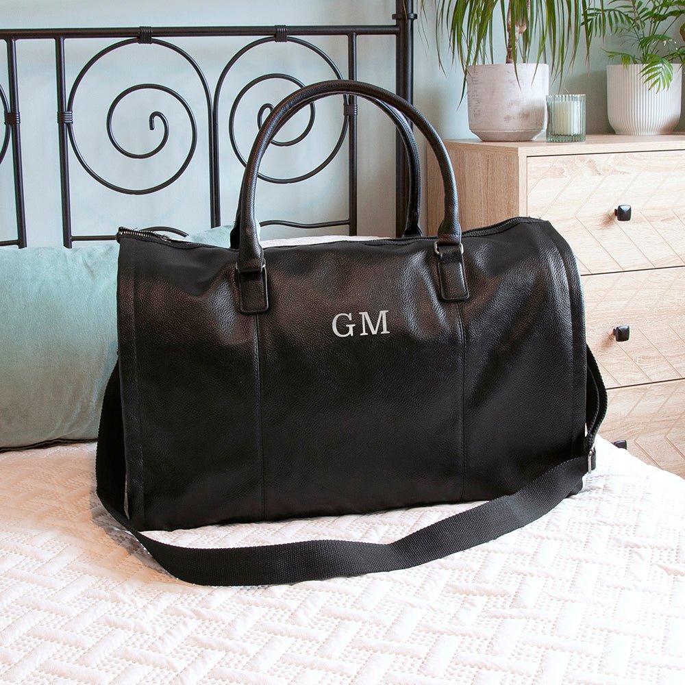 Monogrammed Vegan Leather Business Garment Bag - Engraved Memories