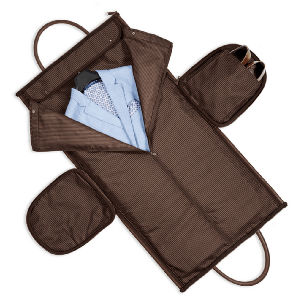 Monogrammed Vegan Leather Travel Suit Bag - Engraved Memories
