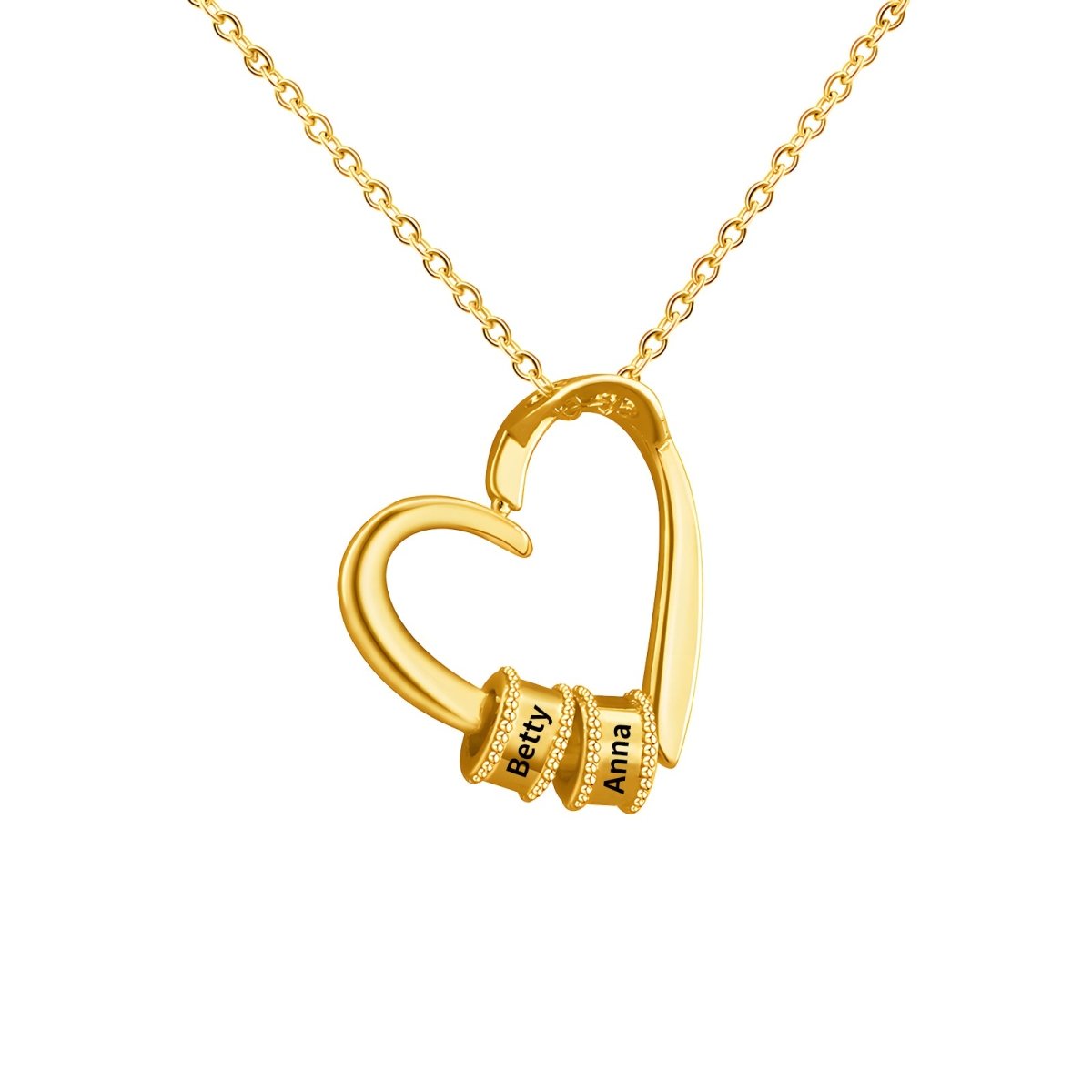 Mother's Day Heart Shape Necklace with Name charms – Engraved Memories