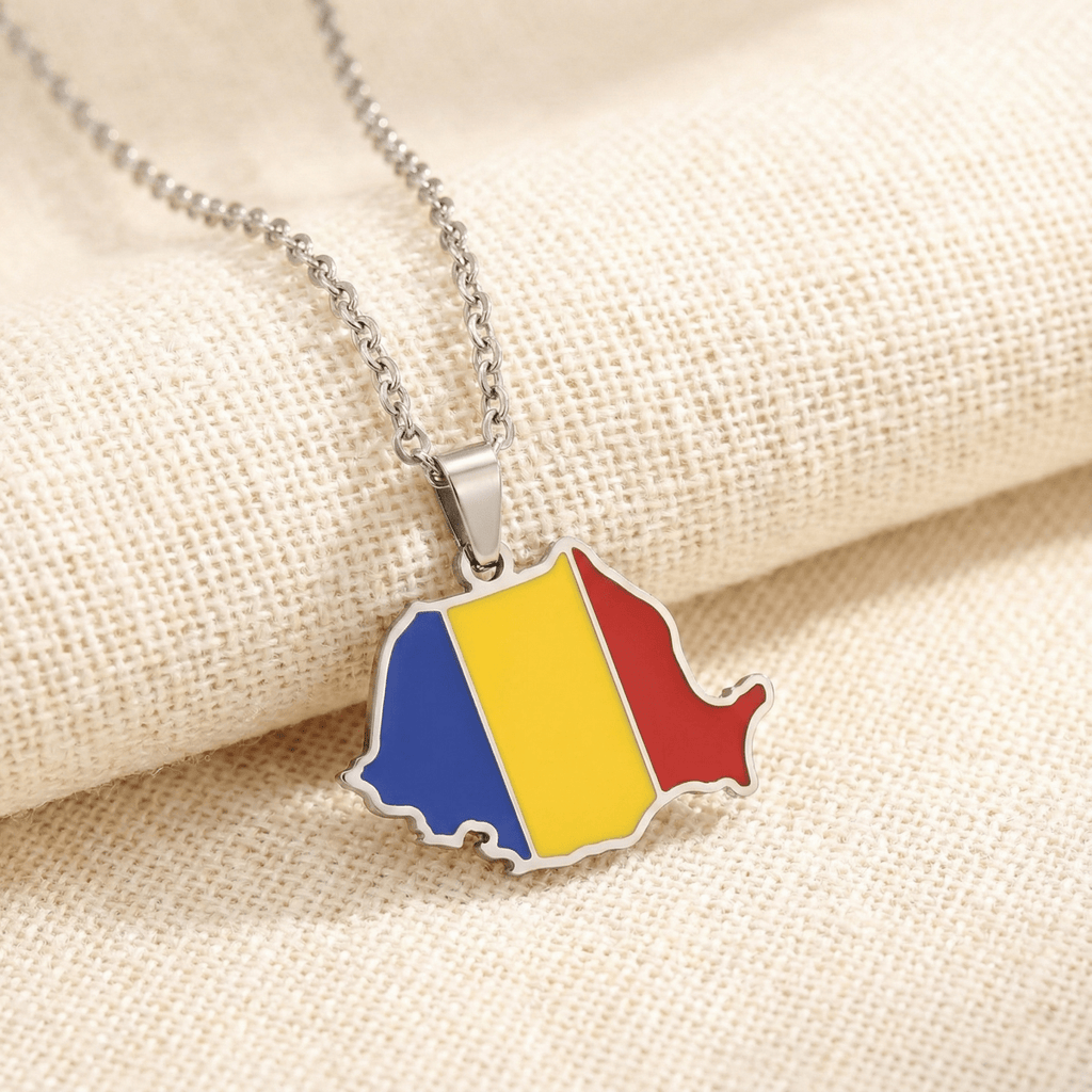 romanian map necklace