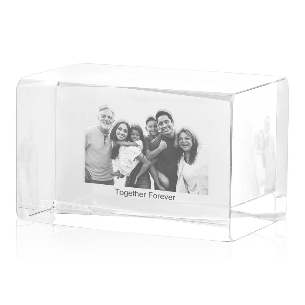 Personalised 3D Photo Premium Crystal Ornament – medium 70mm x 60mm x 100mm 