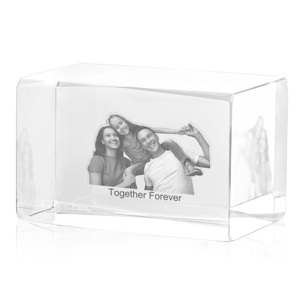 Personalised 3D Photo Premium Crystal Ornament – medium 70mm x 60mm x 100mm 