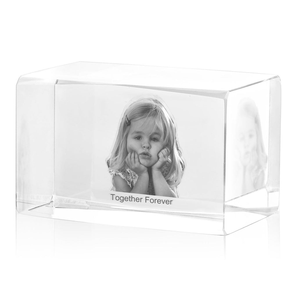 Personalised 3D Photo Premium Crystal Ornament – medium 70mm x 60mm x 100mm 