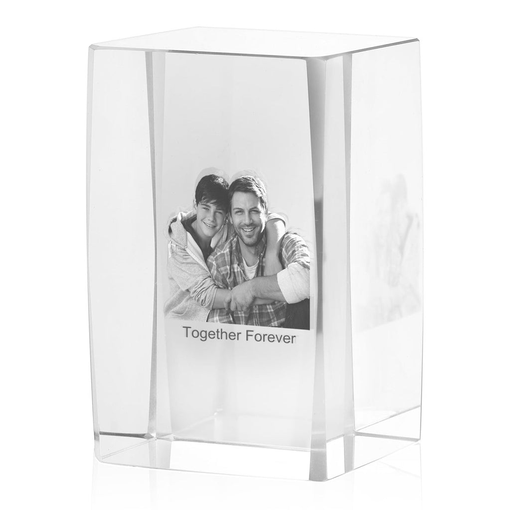Personalised 3D Photo Premium Crystal Ornament – medium 70mm x 60mm x 100mm 
