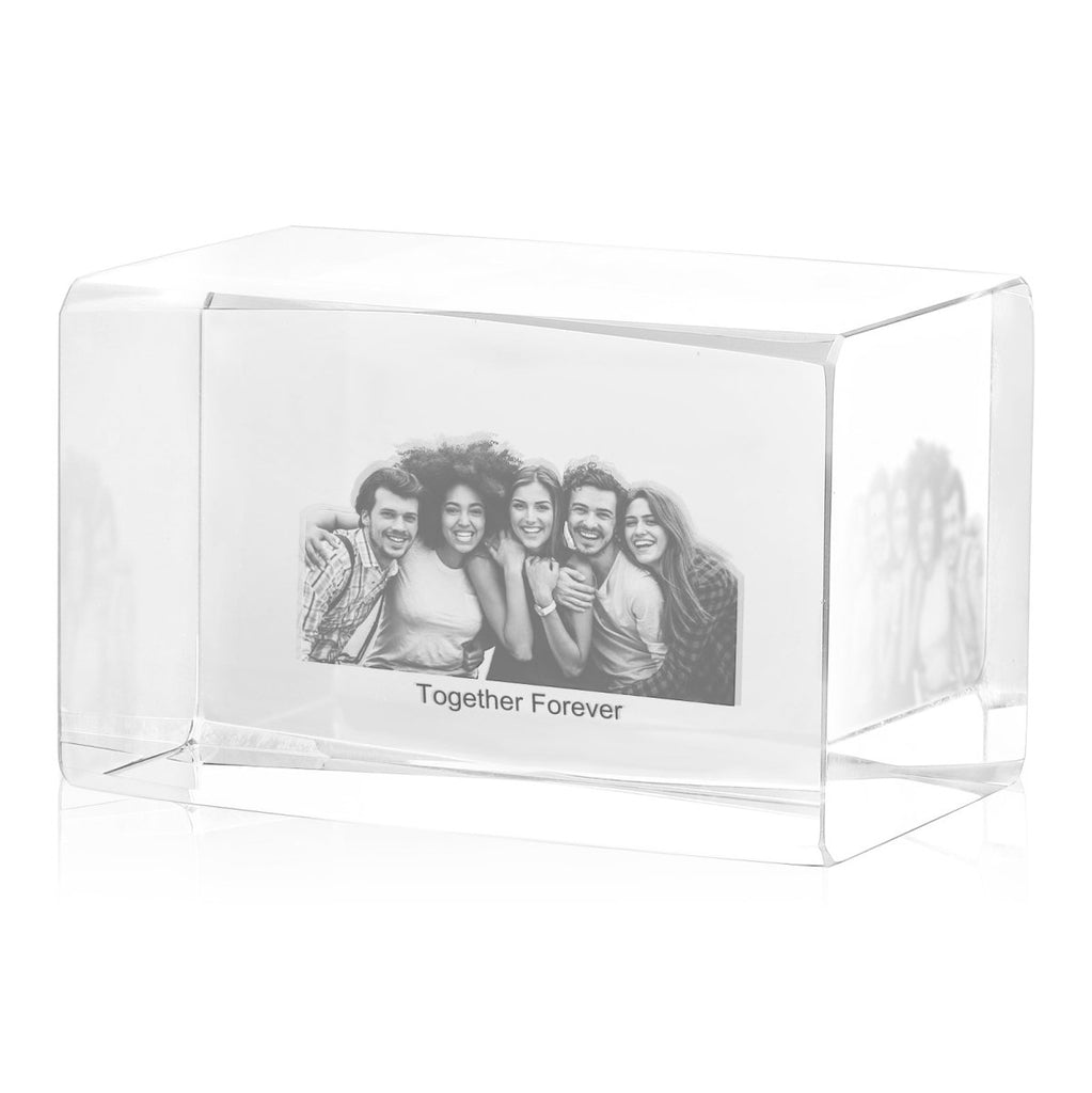 Personalised 3D Photo Premium Crystal Ornament – medium 70mm x 60mm x 100mm