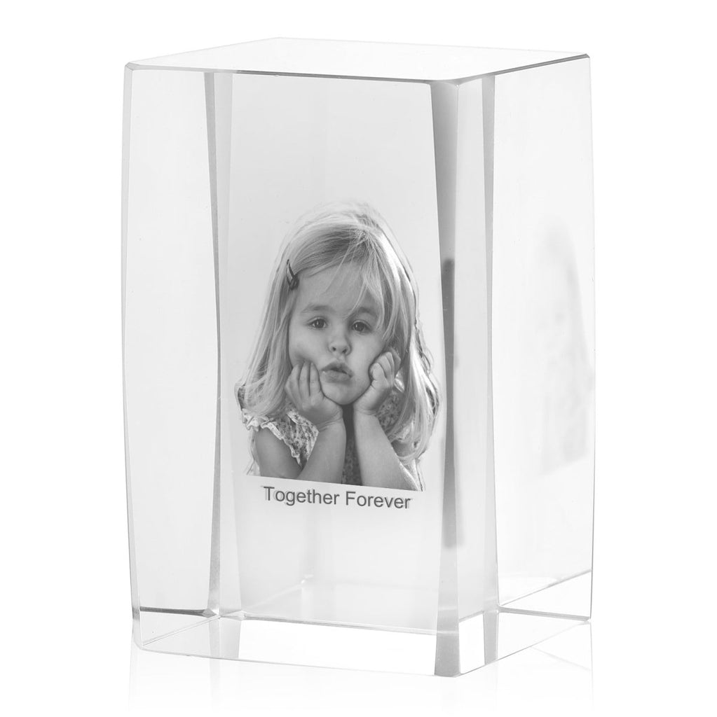 Personalised 3D Photo Premium Crystal Ornament – medium 70mm x 60mm x 100mm 