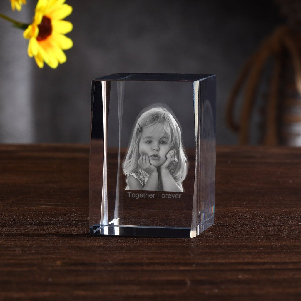 Personalised 3D Photo Premium Crystal Ornament – small 40mm x 60mm 