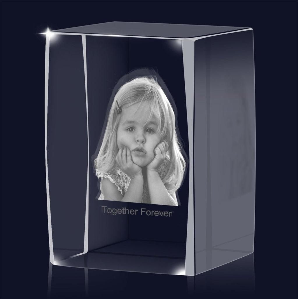 Personalised 3D Photo Premium Crystal Ornament – small 40mm x 60mm 