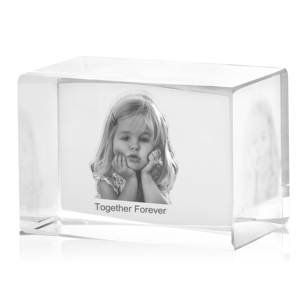 Personalised 3D Photo Premium Crystal Ornament – small 40mm x 60mm 
