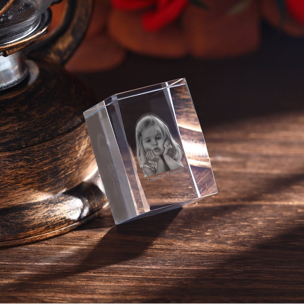 Personalised 3D Photo Premium Crystal Ornament – small 40mm x 60mm 