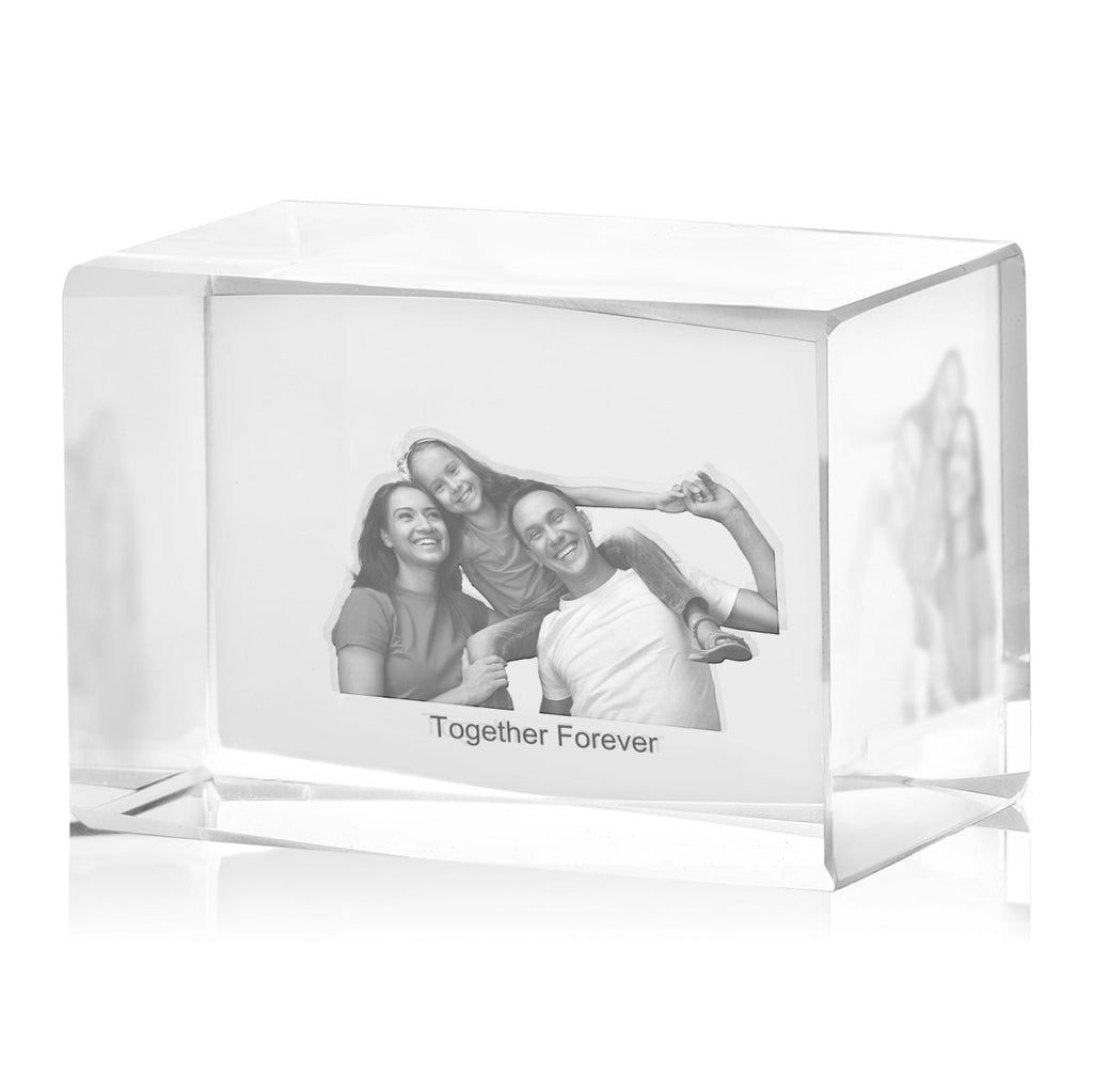 Personalised 3D Photo Premium Crystal Ornament – small 40mm x 60mm 