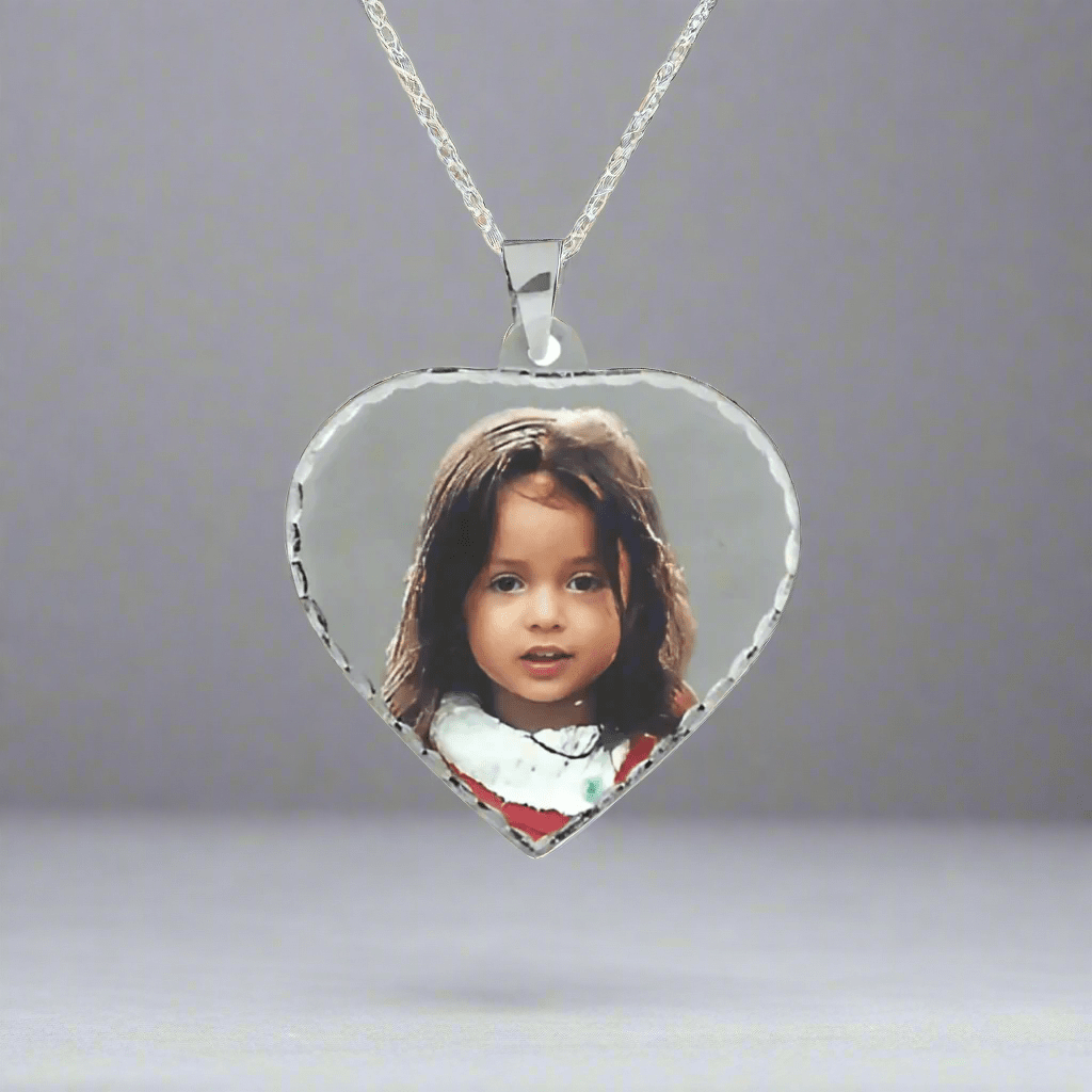 Personalized 9ct Gold or Sterling Silver Heart Photo Pendant, custom with your favorite photo.