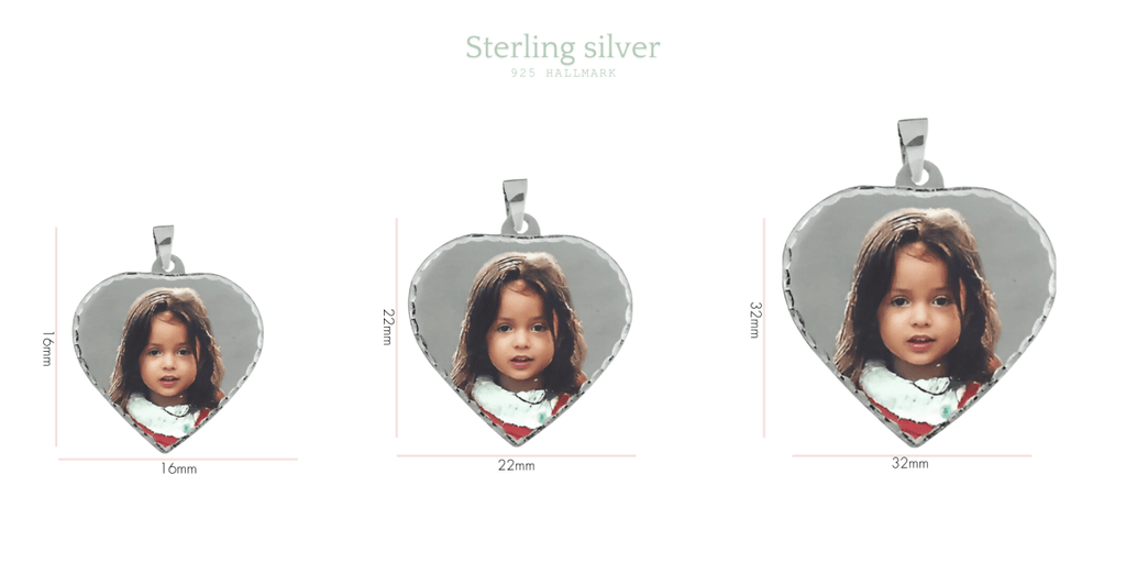 Personalized 9ct Gold or Sterling Silver Heart Photo Pendant, custom with your favorite photo.
