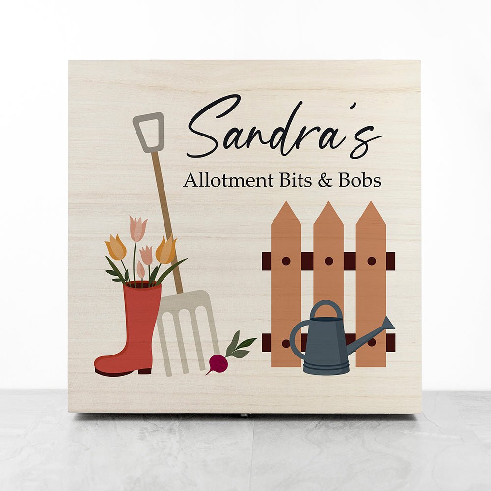 Personalised Allotment Gardener's Accessories Box - Engraved Memories