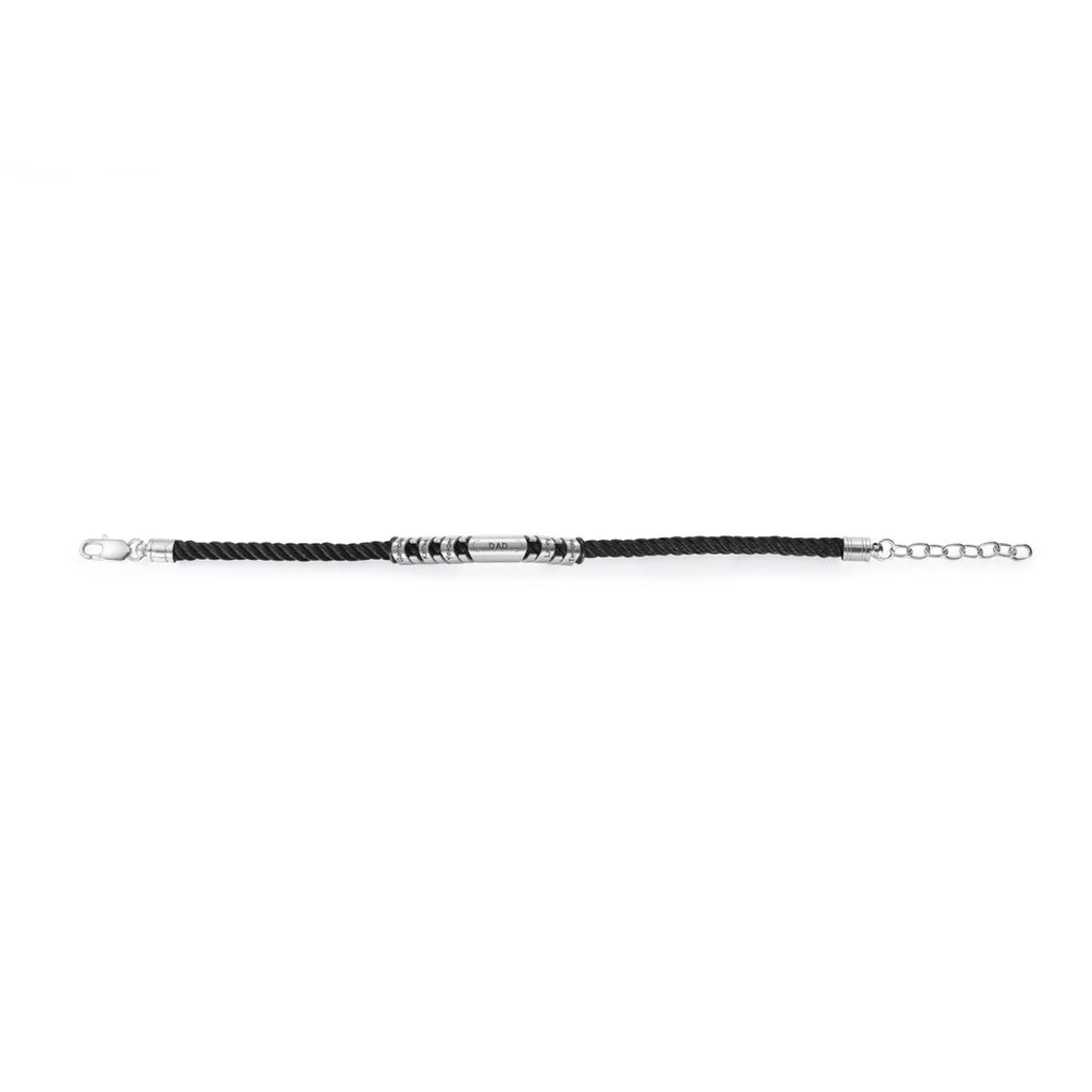Men's engraved black bracelet, 240mm, sleek stainless steel keepsake