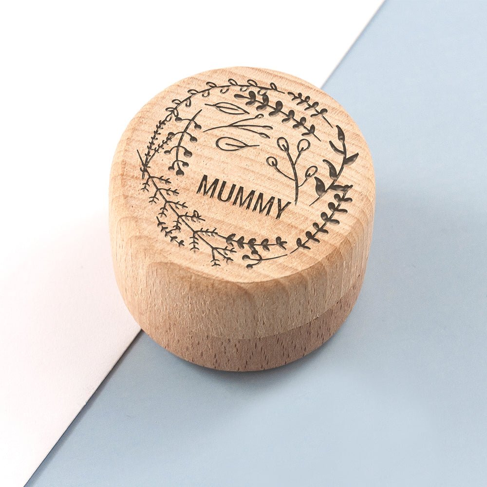 Rustic wood ring holder, 4cm, custom name engraved for proposal or ceremony
