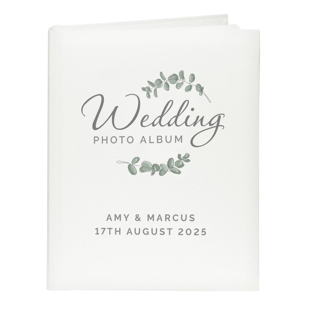 Personalised Botanical Traditional Wedding Photo Album - Engraved Memories