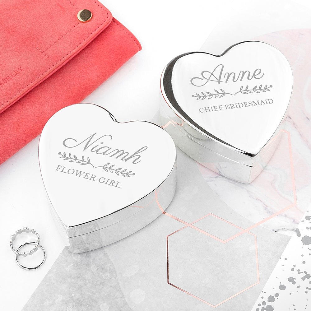 Heart-shaped jewellery box for wedding day